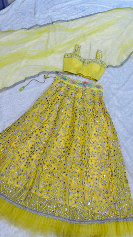 Occasion Wear Yellow Color Georgette Lehenga Choli