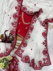 Awesome White Rangoli Silk With Embroidery Saree