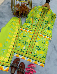 Trendy Green Color Digital Printed Co-ord Set
