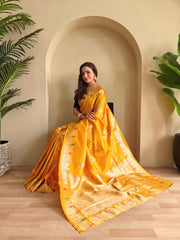 Festive Special Mustard Color Silk Saree