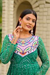 Ravishing Pink Georgette Embroidery Work Gown