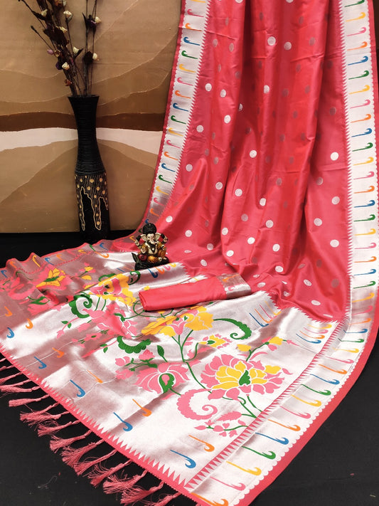 Demanding banarasi Silk Lite Pink Color Designer Saree