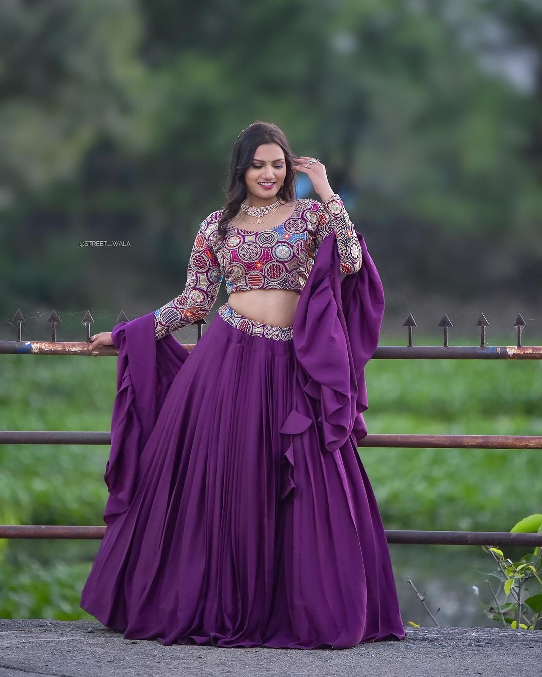 Attractive Embroidery Sequence Coding Purple Color Lehenga Choli