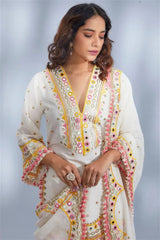Stunning Real Mirror Hand Work White Color Sharara Suit