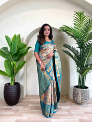 Occasion Wear Pretty Orange Silk Zari Saree