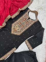 Shining Black Color With Heavy Work Salwar Suit