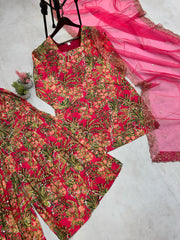 Attractive Embroidery Work Multicolor Sharara Suit