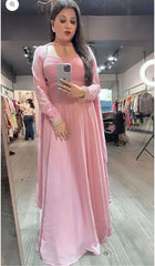 Exclusive Pink Georgette Sequence Work Gown
