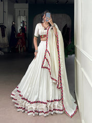 Lovely Pink Rayon Mirror Work Lehenga Choli