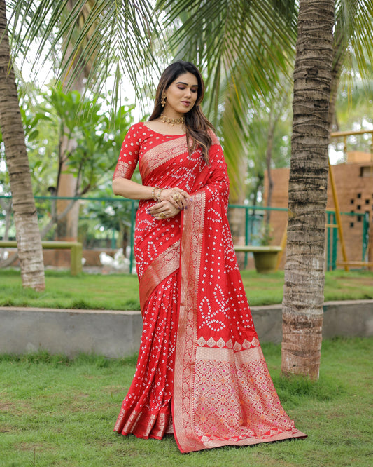 Captivating Pink Color Bandari  Style Saree