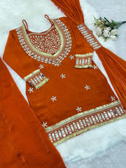 Innovative Fendy Silk Mirror Work Sharara Palazzo Set