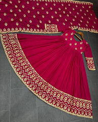 Gorgeous Maroon Color Sequence Embroidery Work Gown
