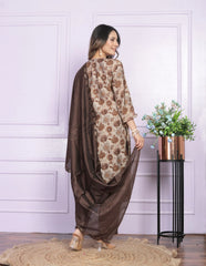 Superhit Brown Color Handwork Salwar Suit