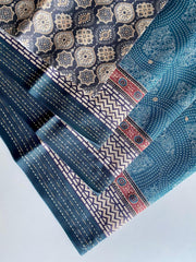Classic Bandhani Prints Blue Color Saree