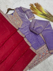 Shining Lavender Color With Heavy Work Salwar Suit