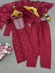 Superhit Heavy Reyon Red Color Salwar Suit