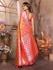 Demanding Kochi Silk Orange Color Saree