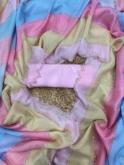 Stylish Multicolor Tabby Silk Diamond Work Saree