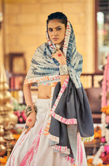 Attractive White Color Embroidery Work Lehenga Choli