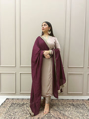 Classic Roman Beige Color Salwar Suit
