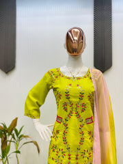 Stylish Green Georgette Sequence Work Sharara Suit