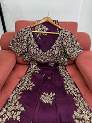 Wedding Wear Rangoli Silk Wine Color Saree