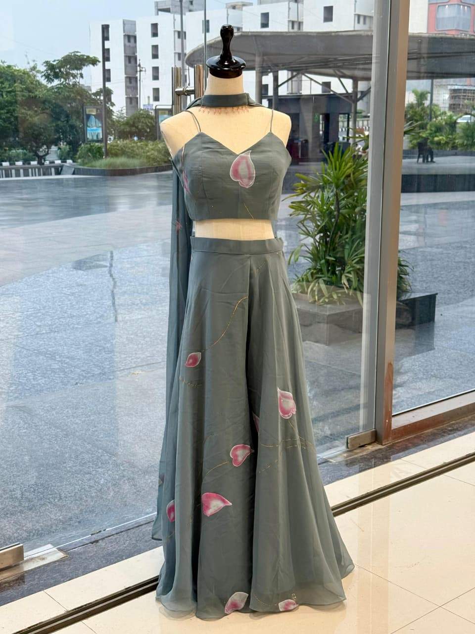 Exclusive Sky Blue Georgette Palazzo Suit