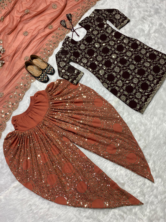 Outstanding Sequence Work Black Color Dhoti Suit