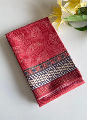 Classic Bandhani Prints Red Color Saree