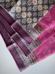 Classic Bandhani Prints Wine Color Saree
