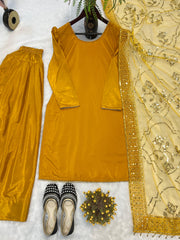 Exclusive Mustard Color Farshi Salwar Suit