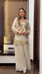 Innovative Fendy Silk Mirror Work Sharara Palazzo Set