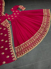 Gorgeous Maroon Color Sequence Embroidery Work Gown