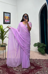 Flattering Georgette Lavender Color Gown