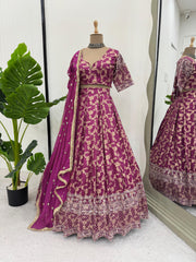 Amazing Sequence Work Pink Color Lehenga Choli