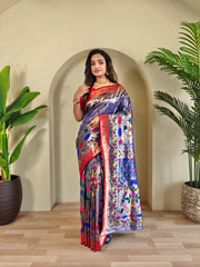 Blissful Paithani Silk Purple Color Saree