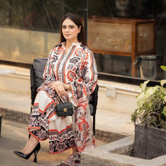 Fully Stitched Cream Color Digital Printed Palazzo Suit