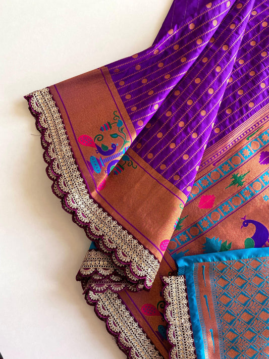 Captivating Purple Color Paithani Silk Saree
