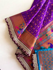 Captivating Purple Color Paithani Silk Saree