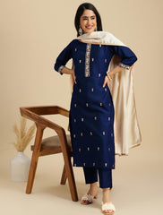 Presenting Roman Sequence Blue Color Salwar Suit