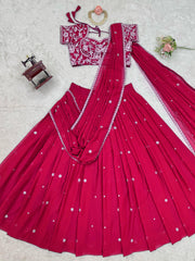 Awesome Georgette Pink Color Lehenga Choli
