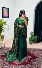 Adorable Rangoli Green Color Gown