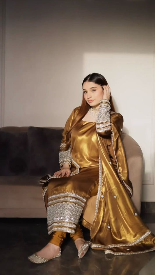 Flattering  Jimmy Chu Brown Color salwar Suit