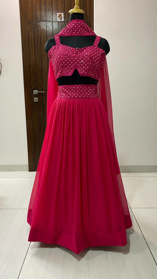 Elegant Pink Color Georgette lehenga Choli
