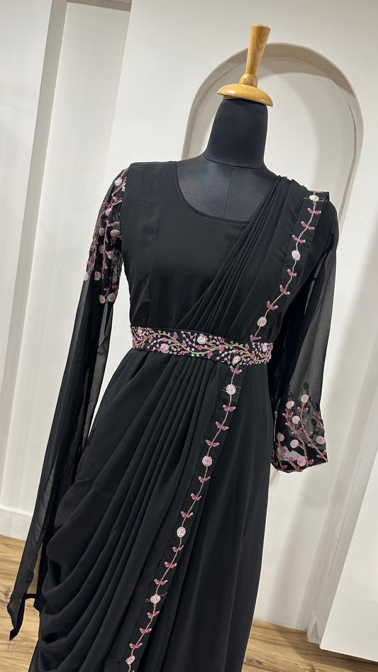 Beautiful Black Color Georgette Gown