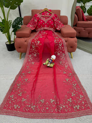 Wedding & Party Wear Tibby Silk Pink Color Designer Saree