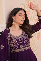 Exclusive Red Bead With Embroidery Work Gown