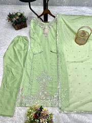 Attractive Pista Color Georgette Salwar Suit