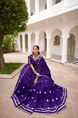 Alluring Red Color Chanderi Bandhej Lehenga Choli