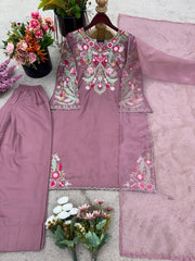 Lovely Onion Color Sequence Work Salwar Suit